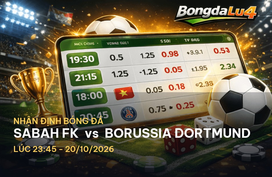 Bongdalu soi kèo hôm nay: Nhận định trận Sabah FK vs Borussia Dortmund Bongdalu soi kèo hôm nay: Nhận định trận Sabah FK vs Borussia Dortmund